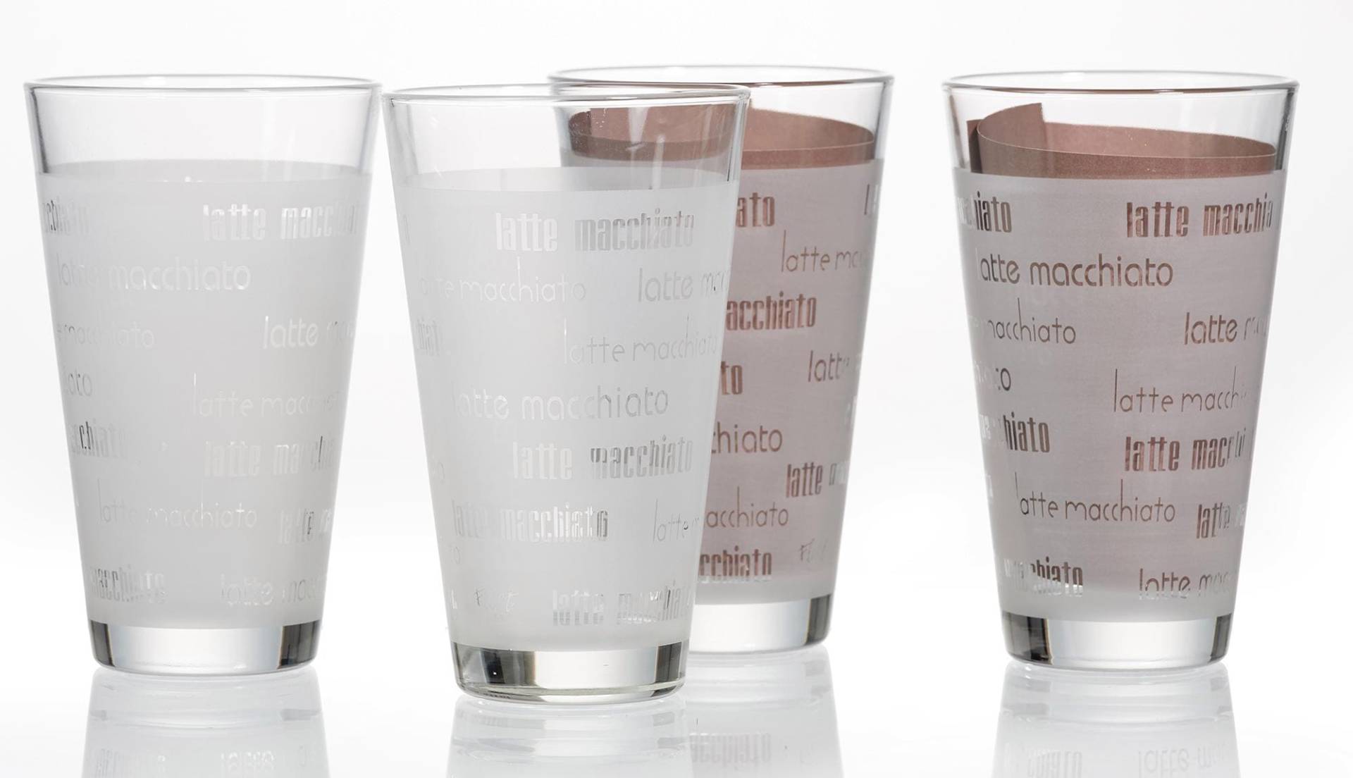 Ritzenhoff & Breker Latte-Macchiato-Glas »Chicco«, (Set, 4 tlg., (4 Becher), Schrift-Dekor, 4-teilig von Ritzenhoff & Breker