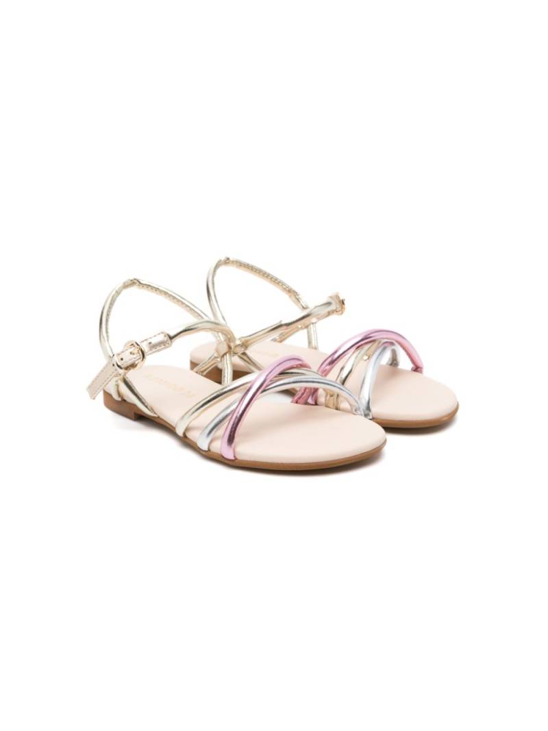 Florens metallic-effect leather sandals - Pink von Florens