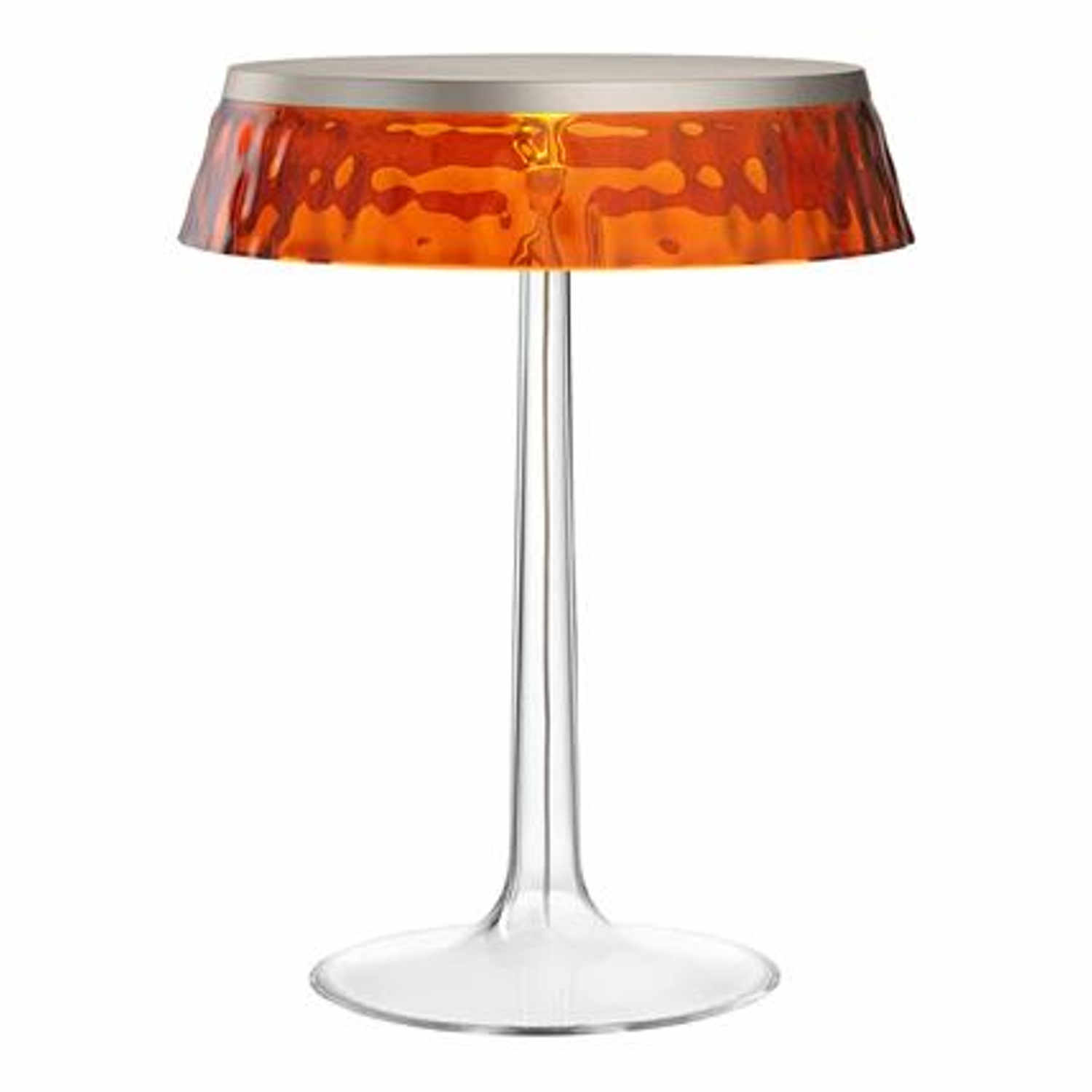 Bon Jour LED Tischleuchte, Farbe chrom matt, Krone bernstein Bon Jour LED Tischleuchte, Farbe chrom matt, Krone bernstein von Flos