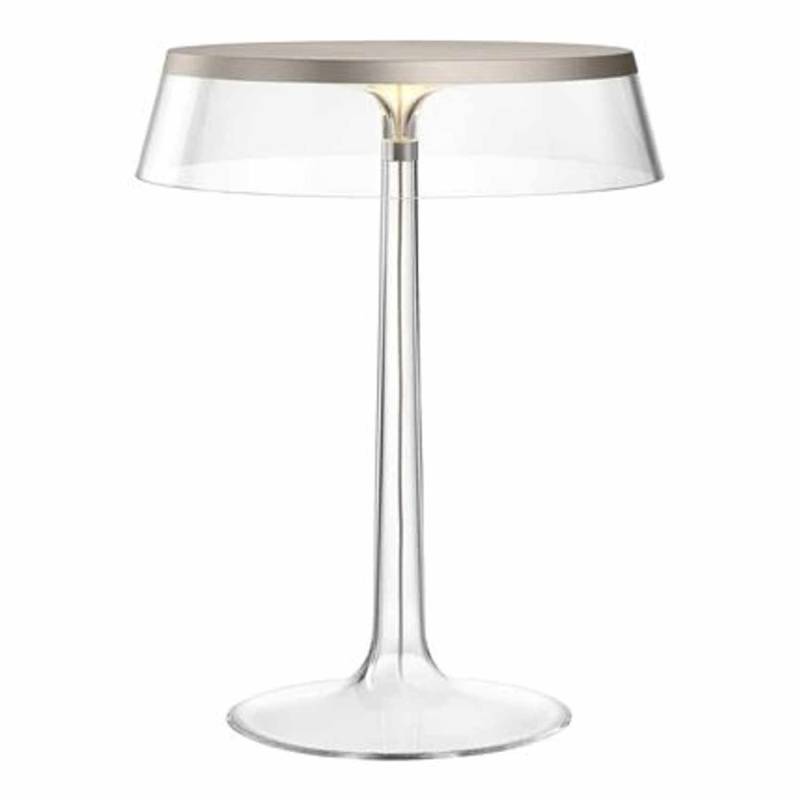 Bon Jour LED Tischleuchte, Farbe chrom matt, Krone transparent von Flos