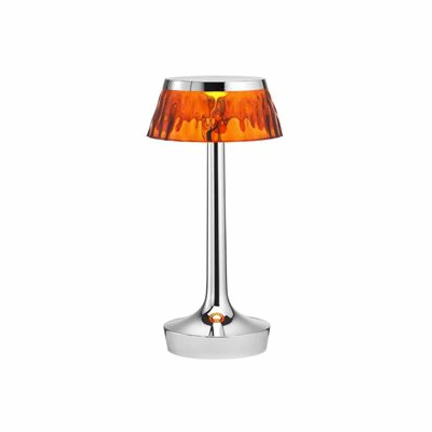 Bon Jour Unplugged LED Akku-Tischleuchte, Farbe chrom, Krone bernstein Bon Jour Unplugged LED Akku-Tischleuchte, Farbe chrom, Krone bernstein von Flos