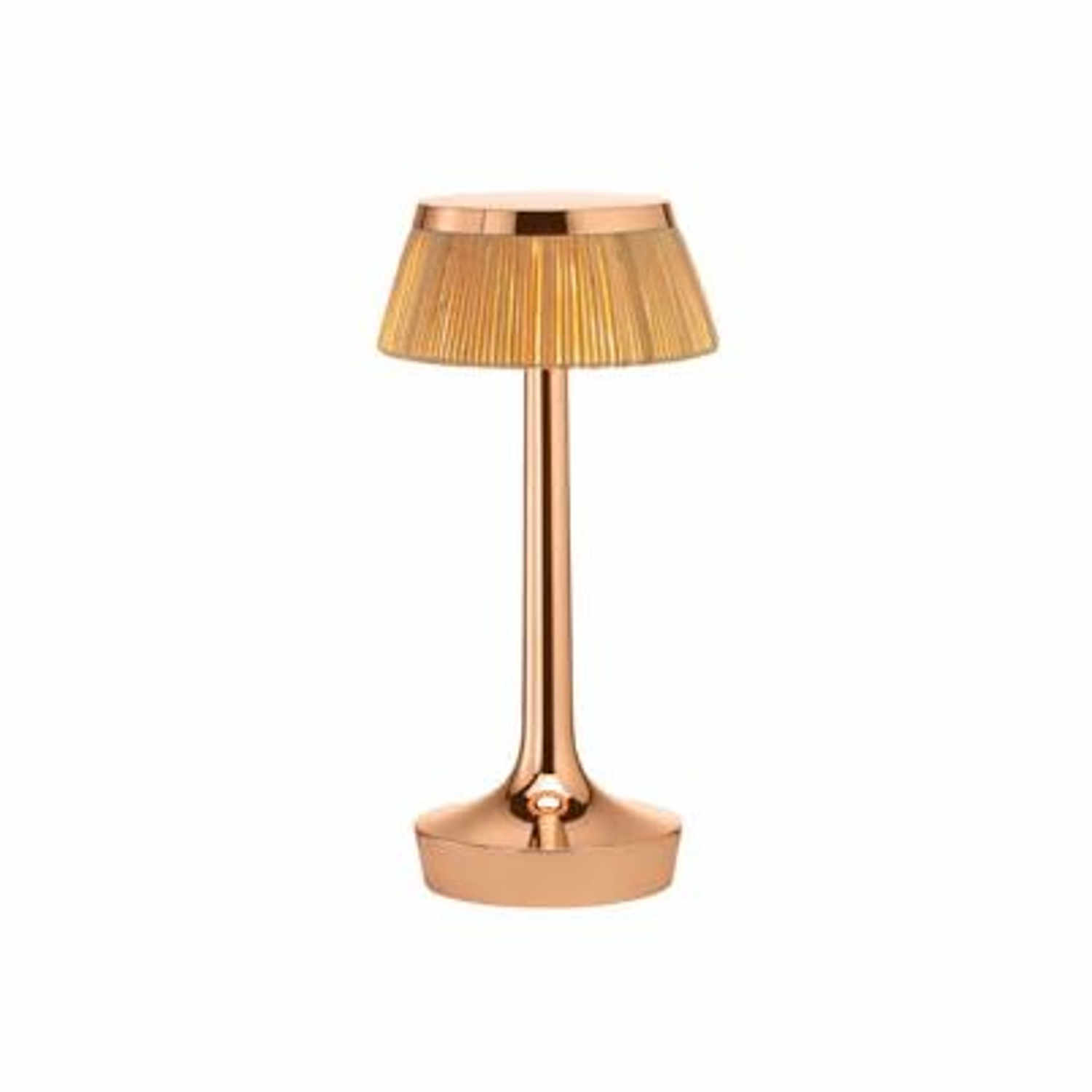 Bon Jour Unplugged LED Akku-Tischleuchte, Farbe kupfer, Krone rattan Bon Jour Unplugged LED Akku-Tischleuchte, Farbe kupfer, Krone rattan von Flos