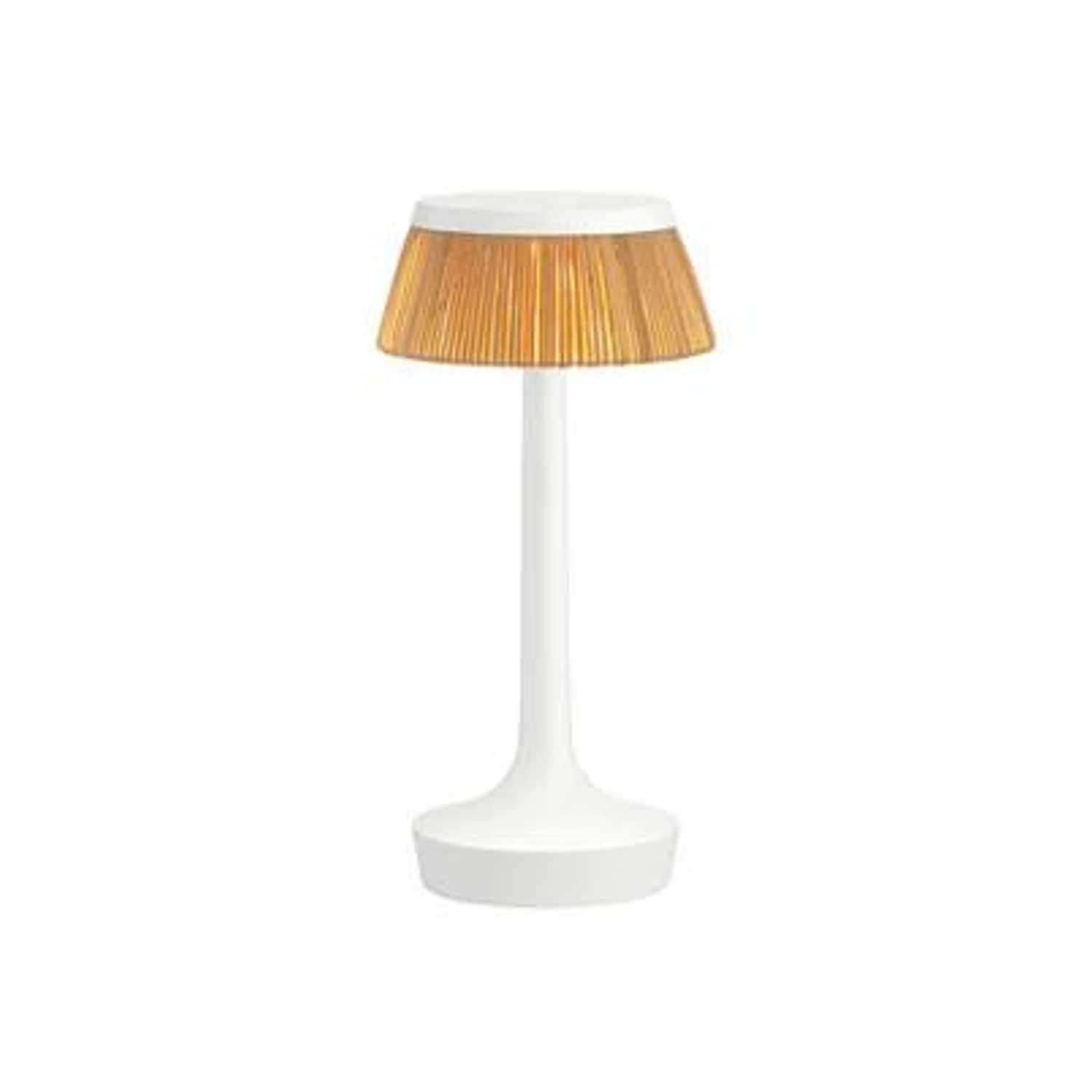 Bon Jour Unplugged LED Akku-Tischleuchte, Farbe weiss, Krone rattan von Flos