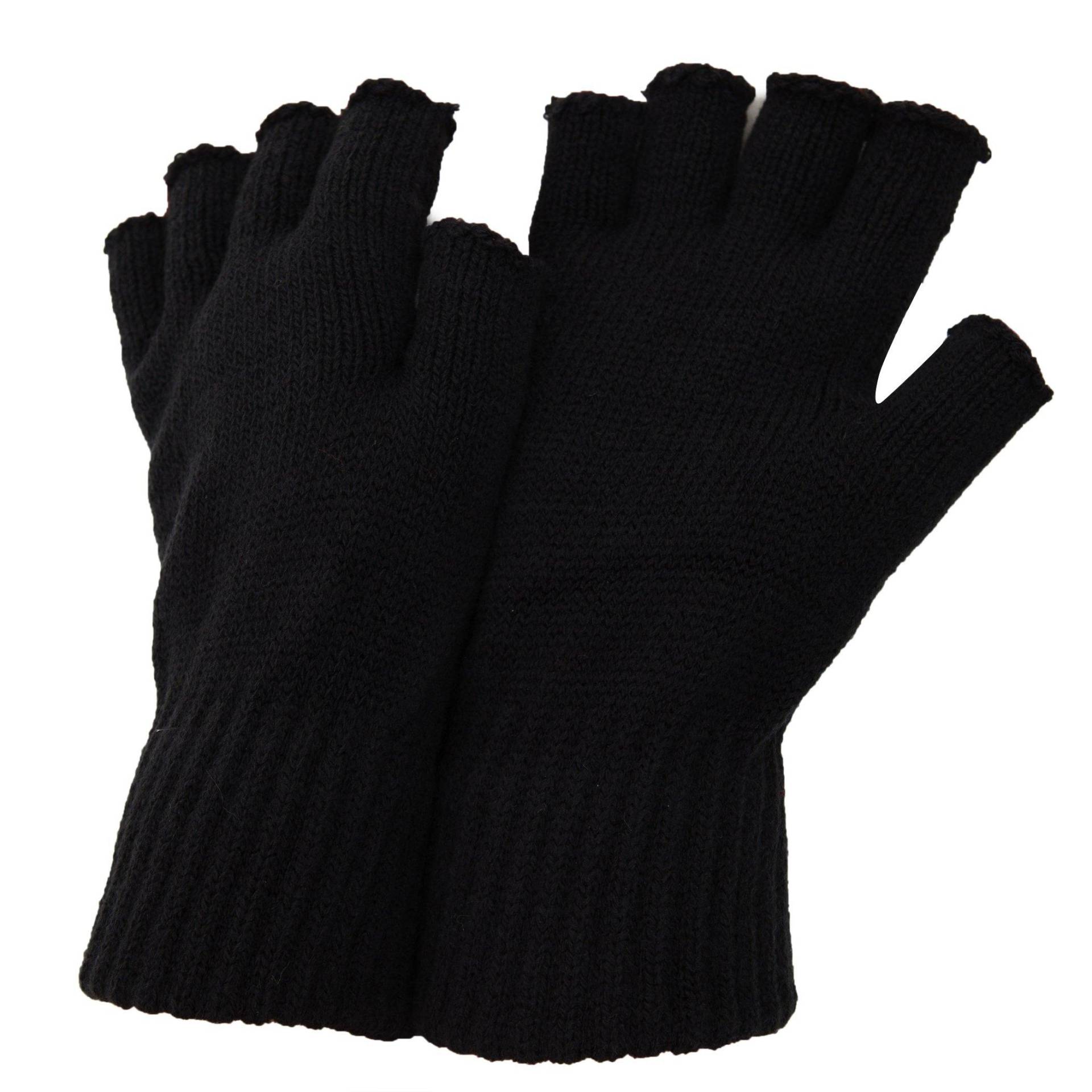 Floso - Winter HalbfingerHandschuhe, für Herren, Schwarz, One Size von Floso