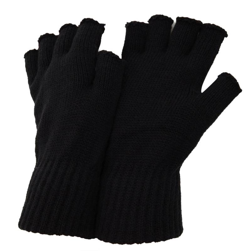 Winter Halbfingerhandschuhe Herren Schwarz ONE SIZE von Floso