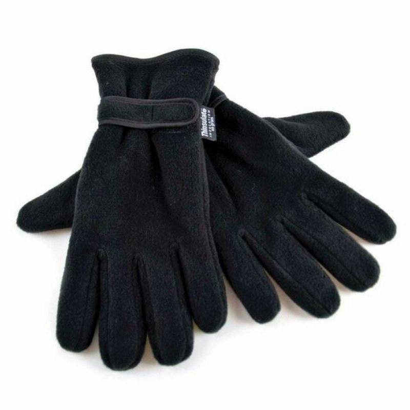 Floso - THINSULATE Thermal Fleece Handschuhe mit Palm Grip (3M 40g), für Herren, Schwarz, Größe M/L von Floso