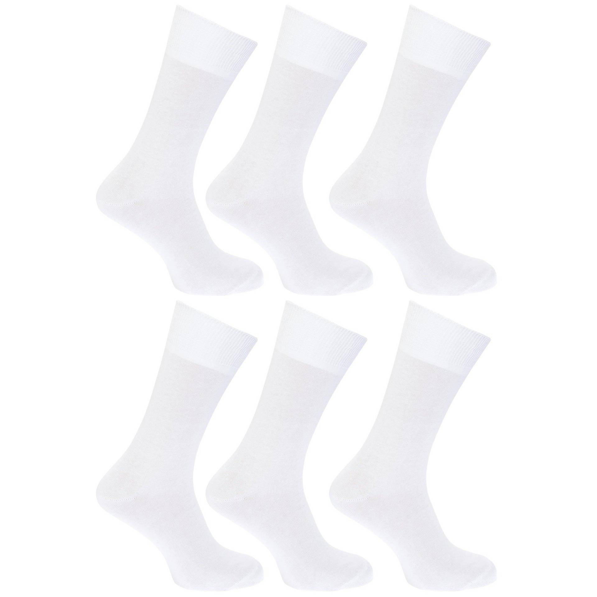 Floso - Socken 100% 6erPack, für Herren, Weiss, Größe 39-43 von Floso