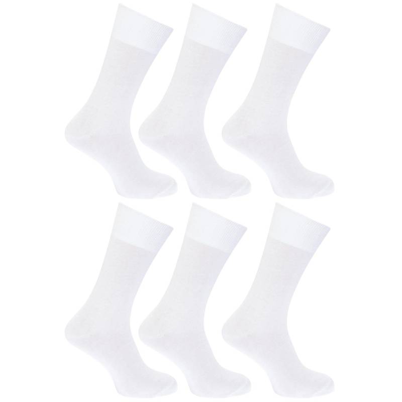 Socken 100% , 6erpack Herren Weiss 39-43 von Floso