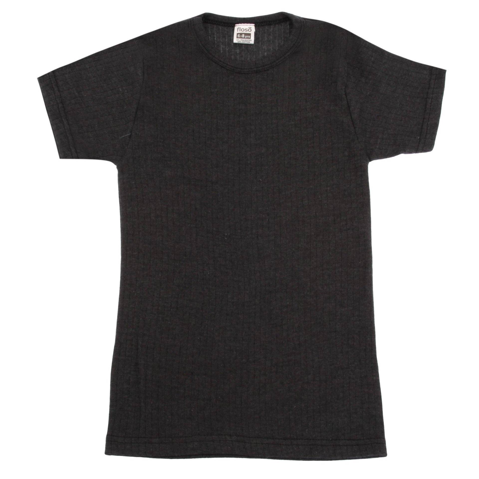 Thermo Tshirt Kurzarm Jungen Charcoal Black 2-3A von Floso