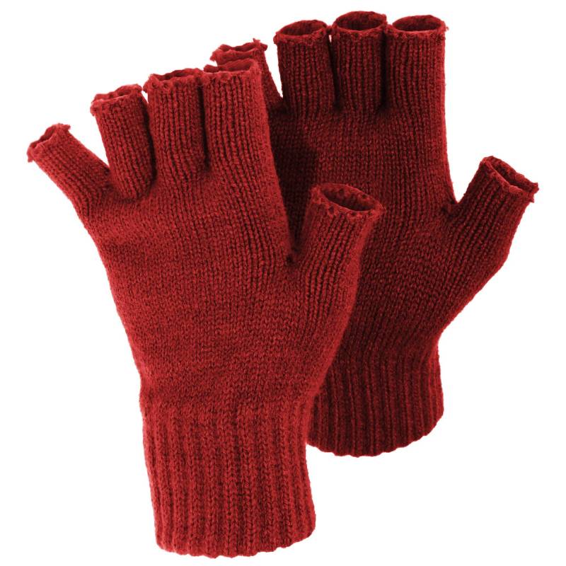 Winter Fingerlose Handschuhe Damen Rot Bunt ONE SIZE von Floso