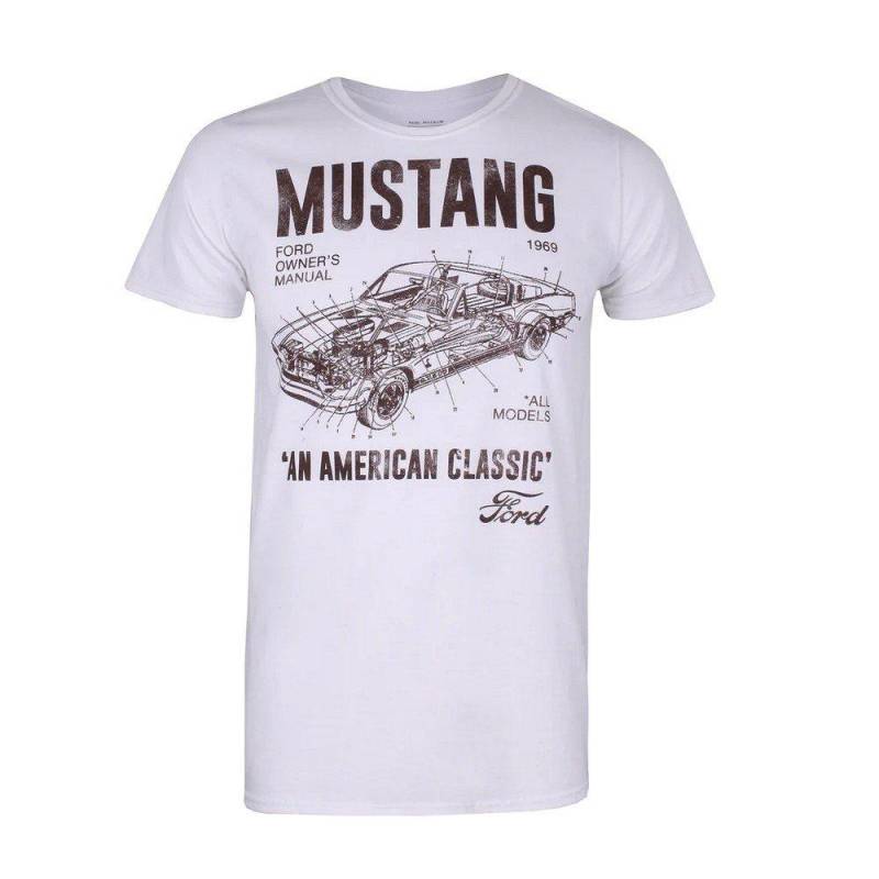 Mustang Manual Tshirt Herren Weiss L von Ford