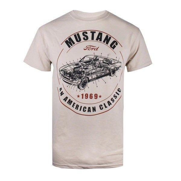 Mustang Tshirt Herren Beige L von Ford