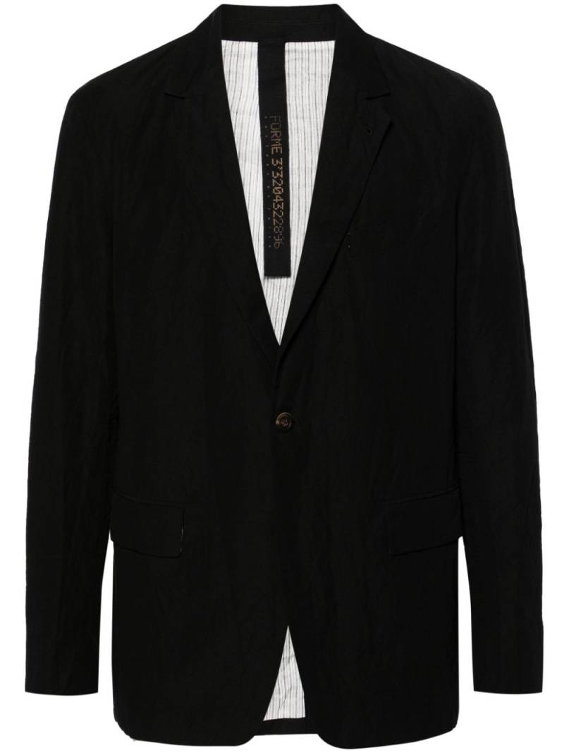 Forme D'expression 1B Lounge single-breasted blazer - Black von Forme D'expression