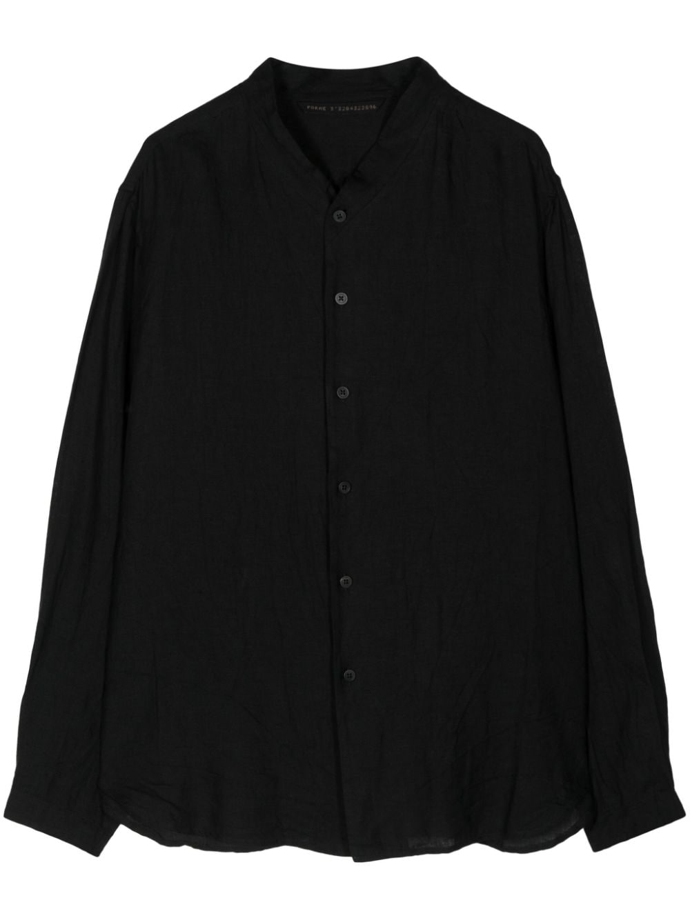 Forme D'expression long-sleeve linen shirt - Black von Forme D'expression