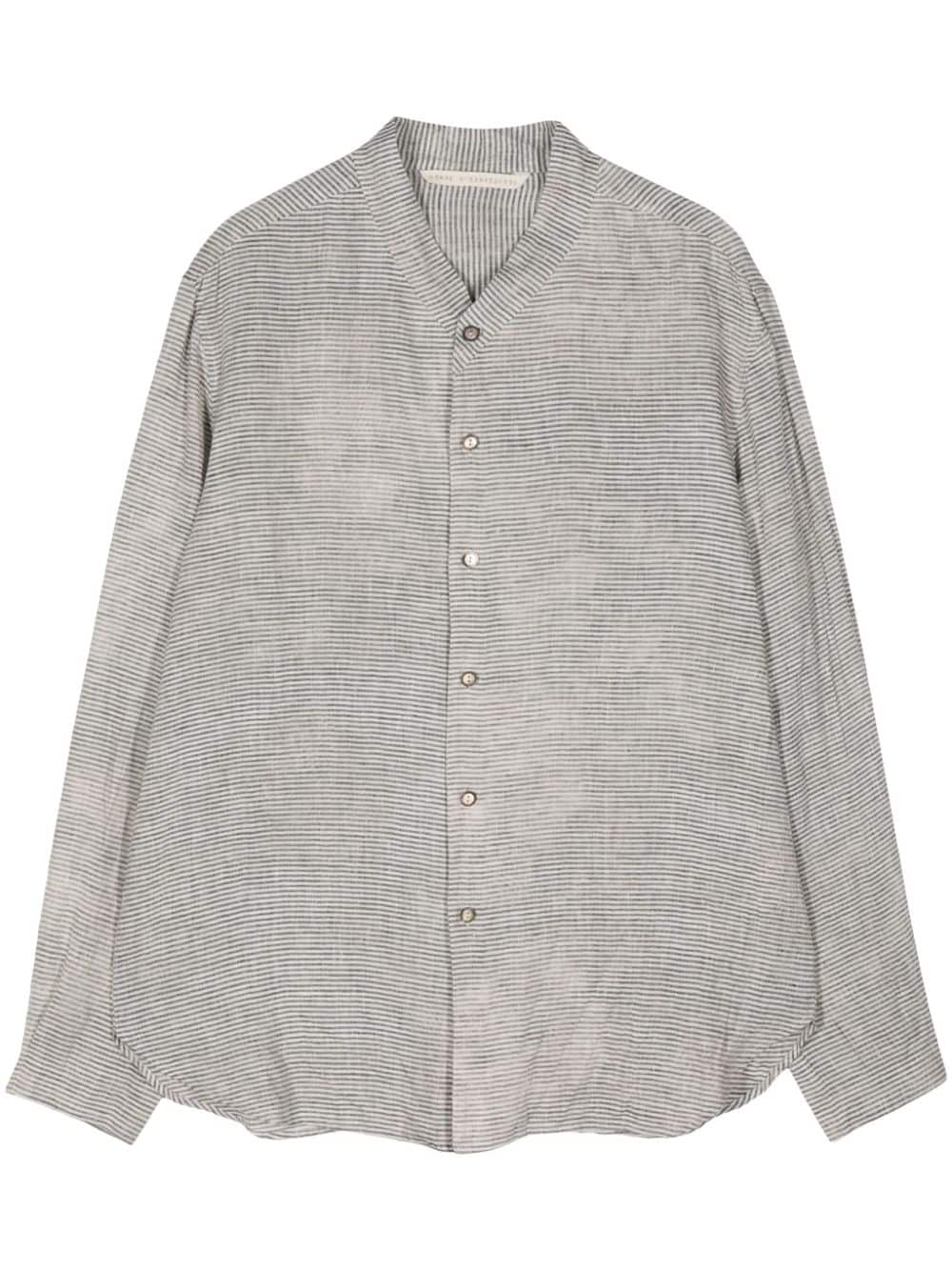 Forme D'expression pinstripe linen shirt - White von Forme D'expression