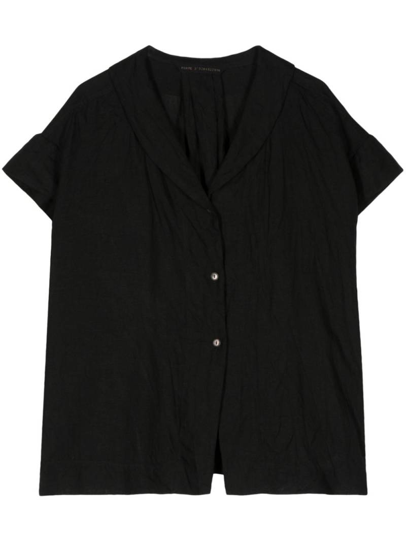 Forme D'expression shawl-collar linen shirt - Black von Forme D'expression