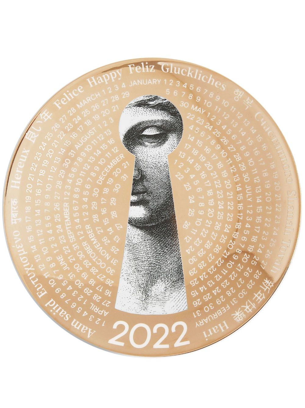 Fornasetti Calendar Plate 2022 (26cm) - ORO von Fornasetti