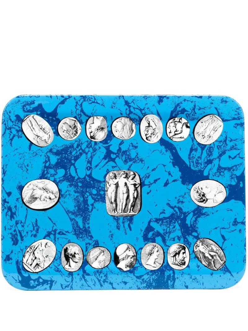 Fornasetti Cammei printed tray - Blue von Fornasetti