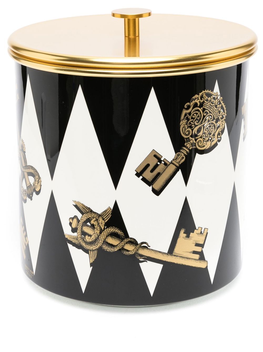 Fornasetti Chiavi oro e Rombi ice bucket - Black von Fornasetti