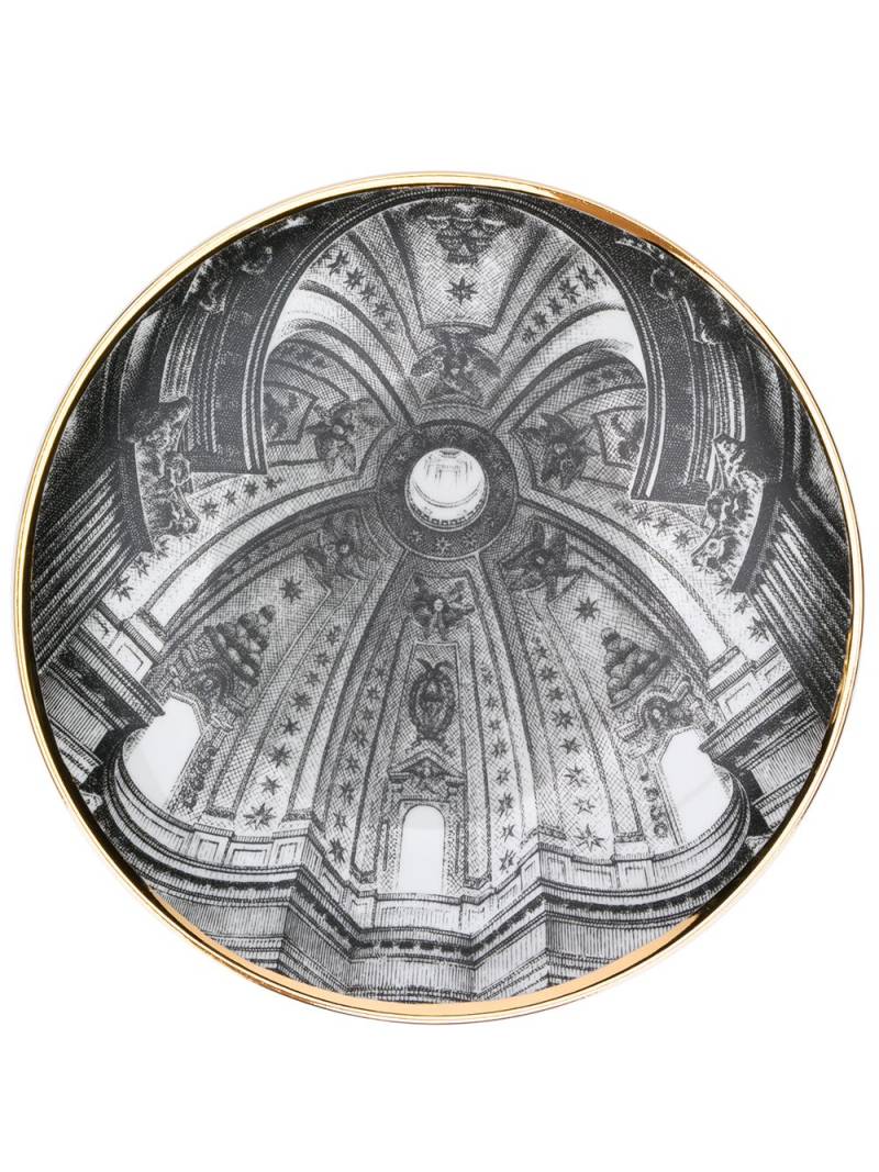 Fornasetti Cupola Sant'ivo Alla Sapienza-print wall plate - Black von Fornasetti