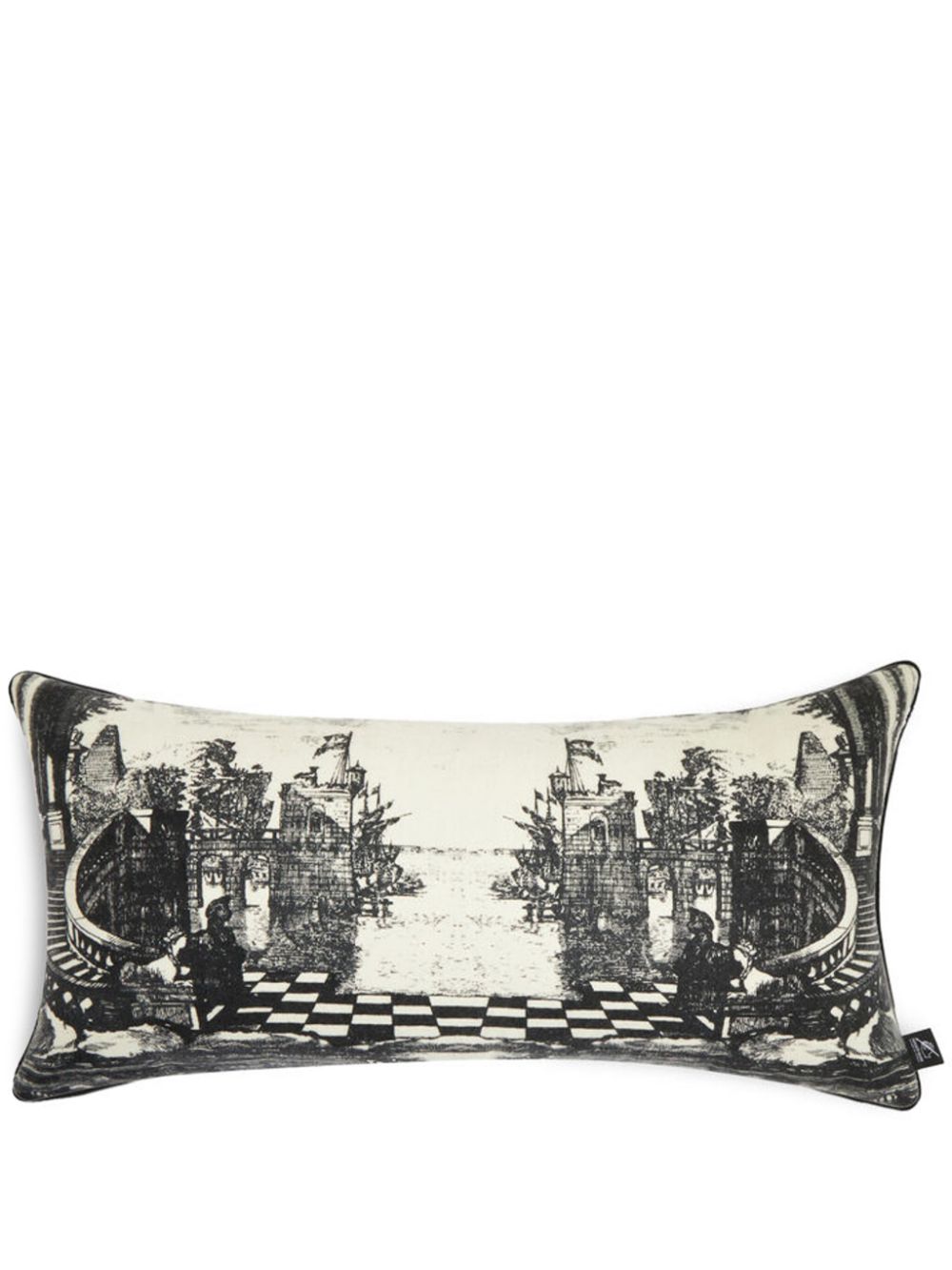 Fornasetti Giardino Settecentesco cashmere cushion (60cm x 30cm) - White von Fornasetti