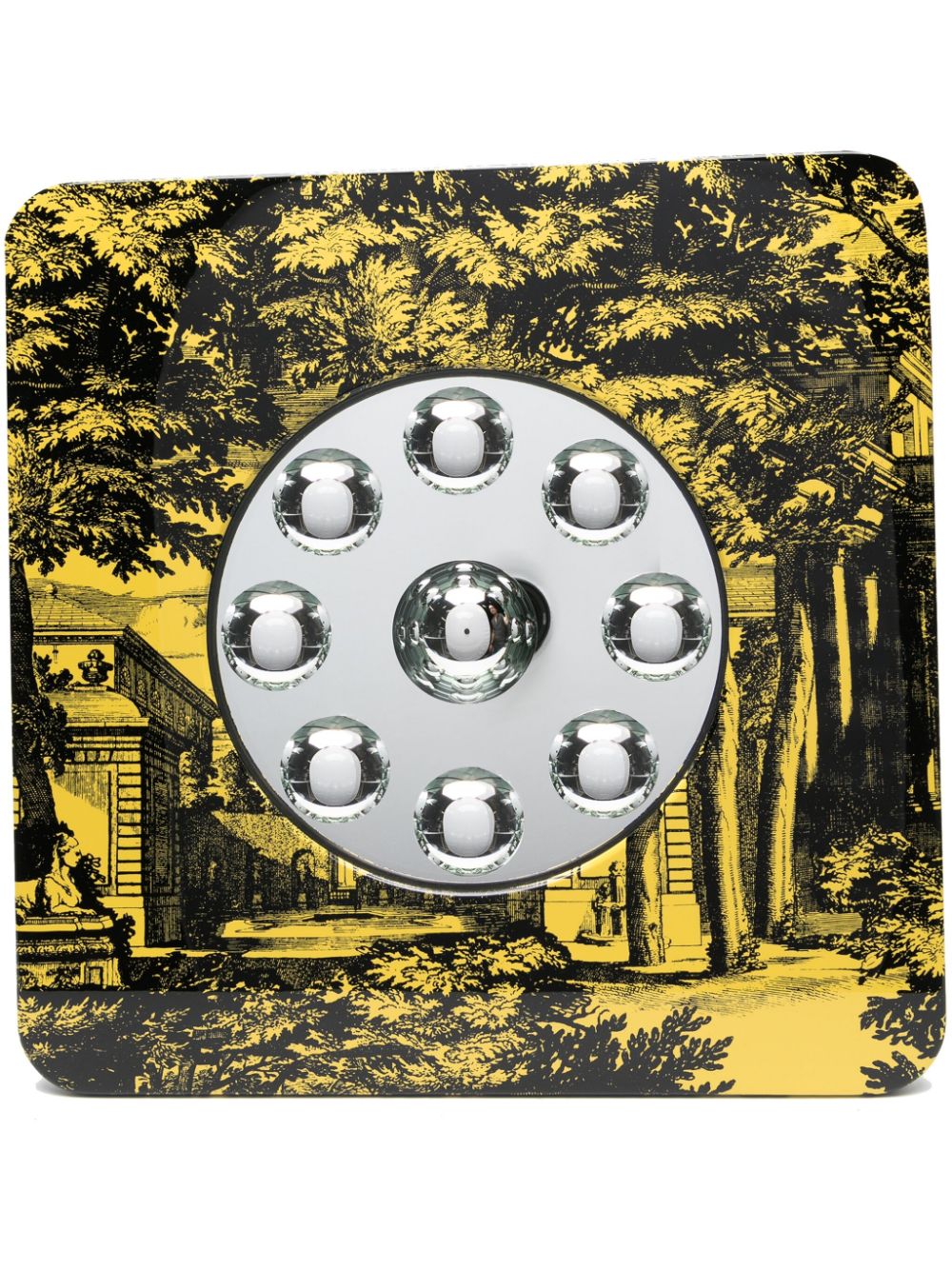 Fornasetti Giardino Settecentesco-frame wall mirror (50cm x 50cm) - Black von Fornasetti