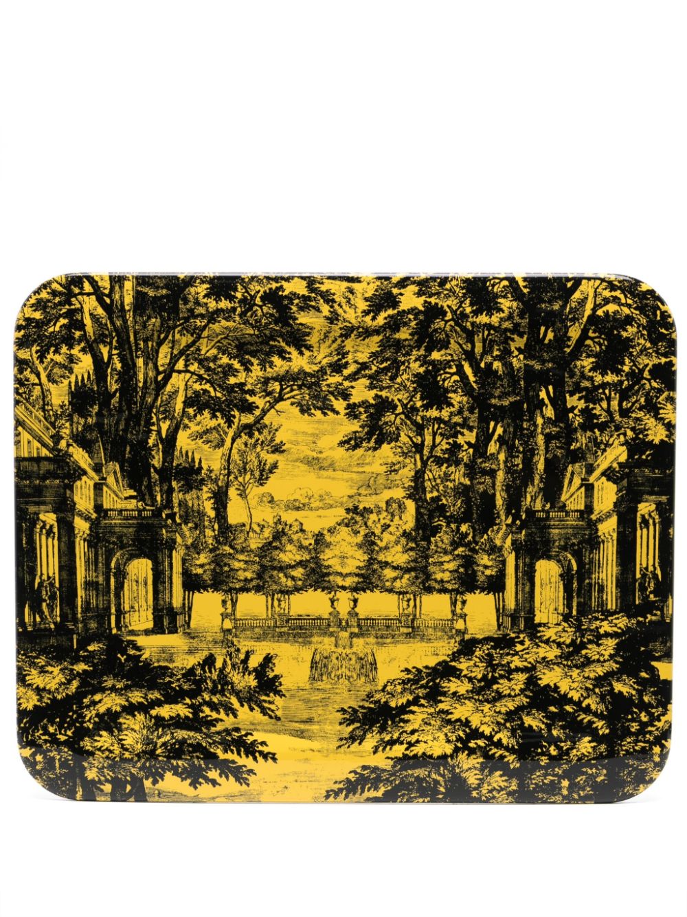 Fornasetti Giardino Settecentesco tray (60cm x 40cm) - Black von Fornasetti