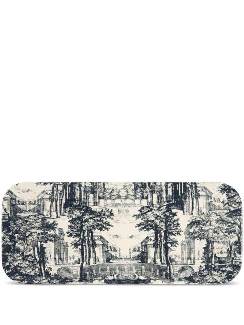 Fornasetti Giardino Settecentesco wood tray - Blue von Fornasetti