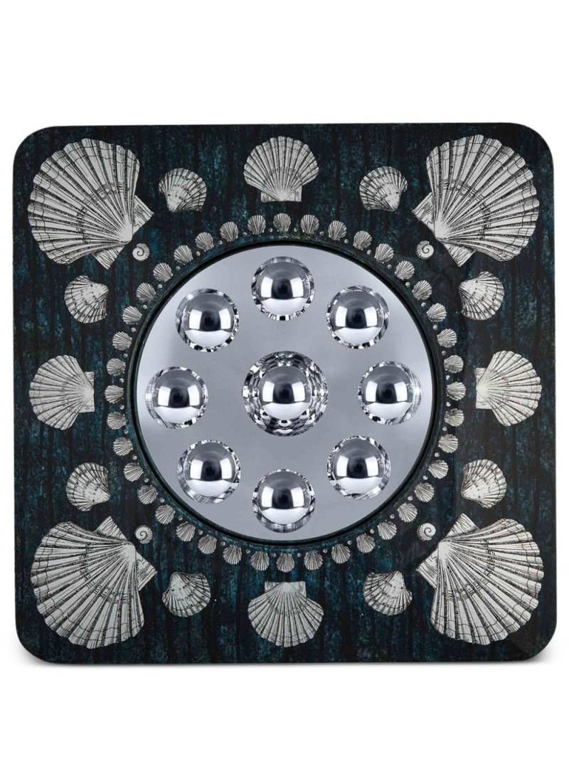 Fornasetti Giro di Conchiglie square-frame mirror (50cm x 50cm) - Blue von Fornasetti