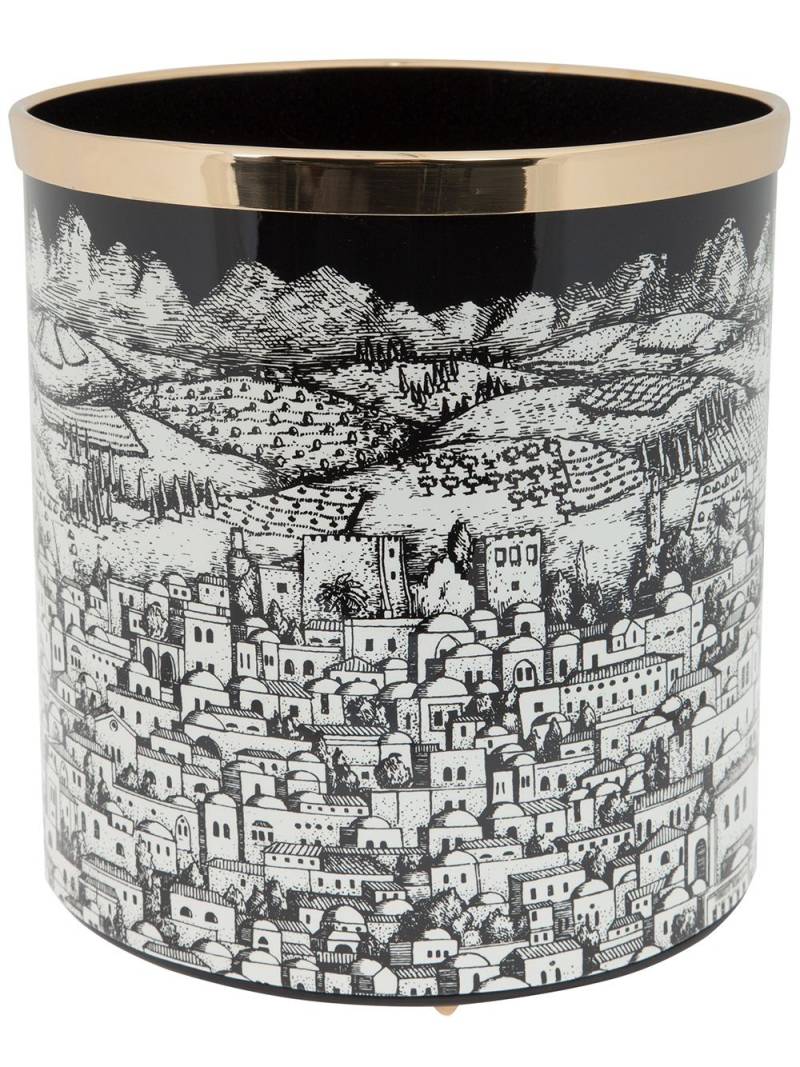 Fornasetti Jerusalem wastepaper basket - Black von Fornasetti