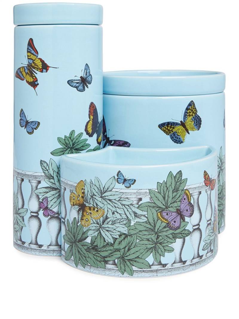 Fornasetti Nel Mentre scented candles (set of 3) - Blue von Fornasetti