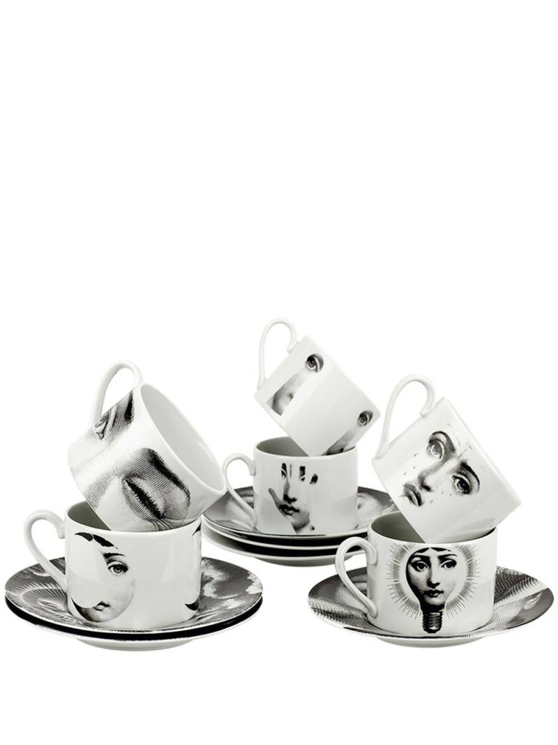 Fornasetti Occhiolino 12-piece tea set - White von Fornasetti