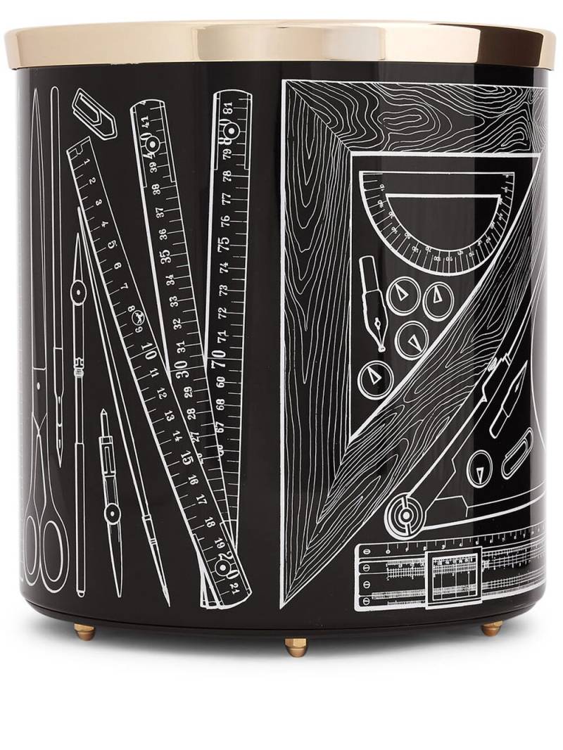 Fornasetti Strumenti da Disegno paper basket - Black von Fornasetti