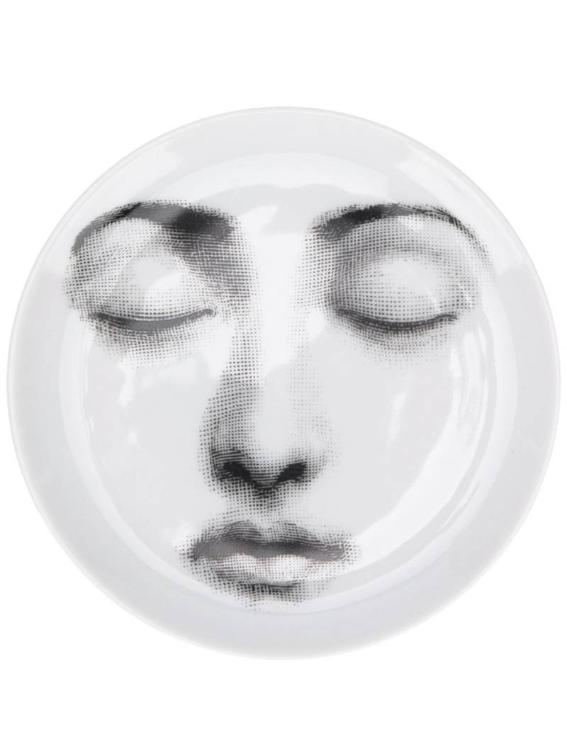 Fornasetti Tema e Variazioni Lina Cavalieri face coaster - White von Fornasetti