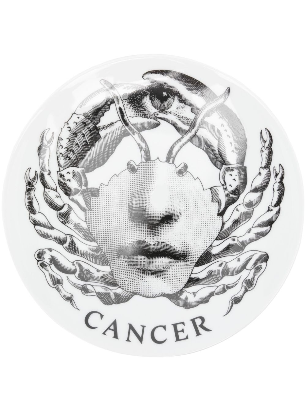 Fornasetti Tema e Variazioni n.351 Cancer wall plate (26cm) - White von Fornasetti