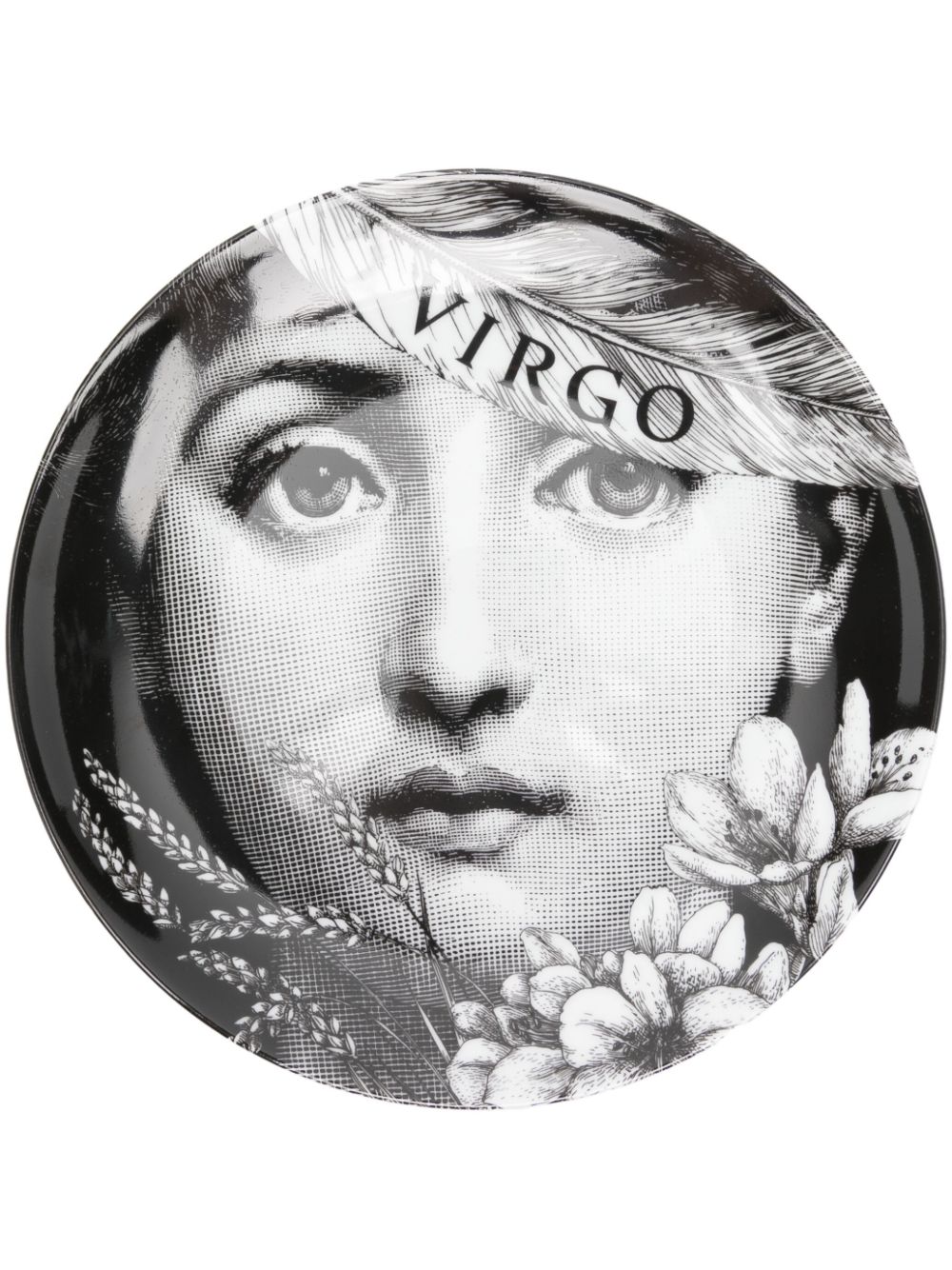 Fornasetti Tema e Variazioni n.353 Virgo wall plate (26cm) - Black von Fornasetti