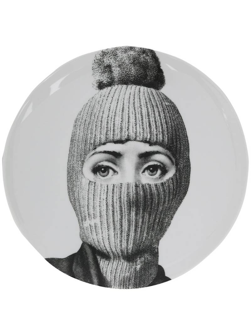 Fornasetti balaclava woman print plate - Black von Fornasetti