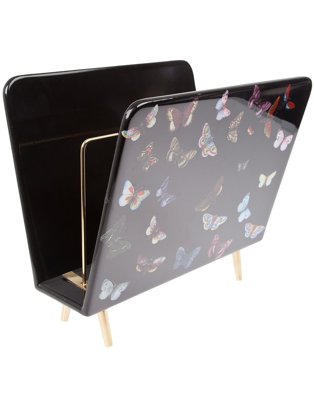 Fornasetti butterfly magazine rack - Black von Fornasetti