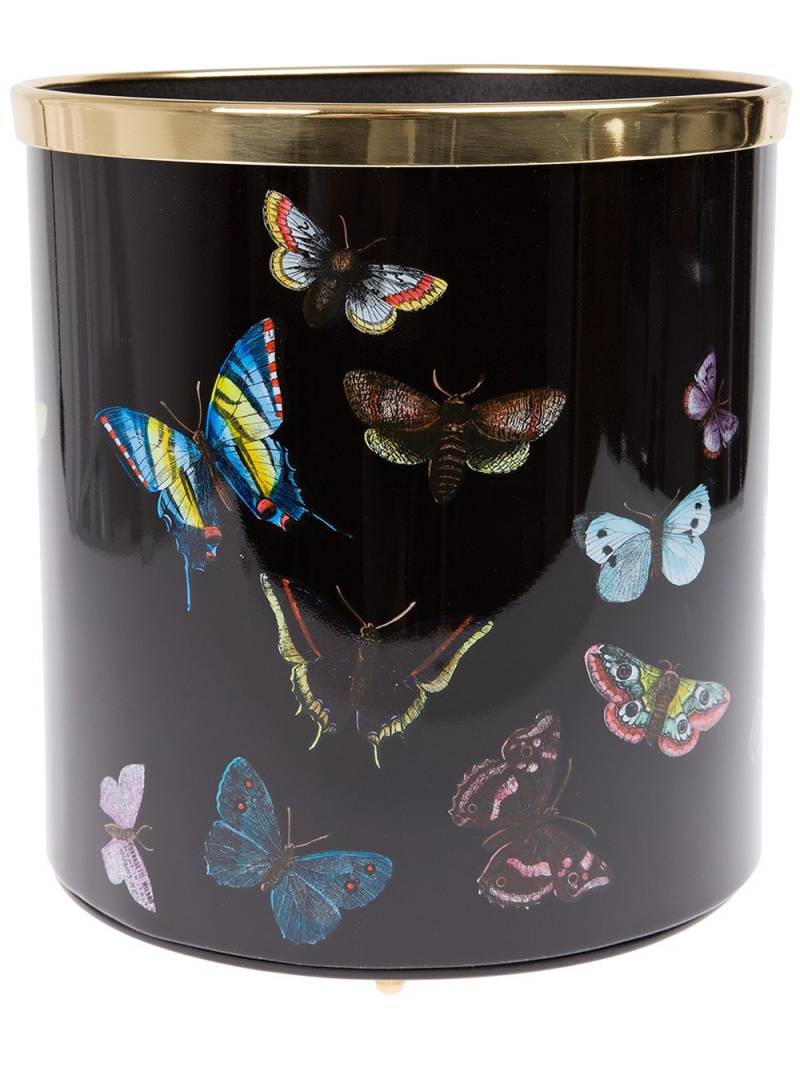 Fornasetti butterfly print wastepaper basket - Black von Fornasetti