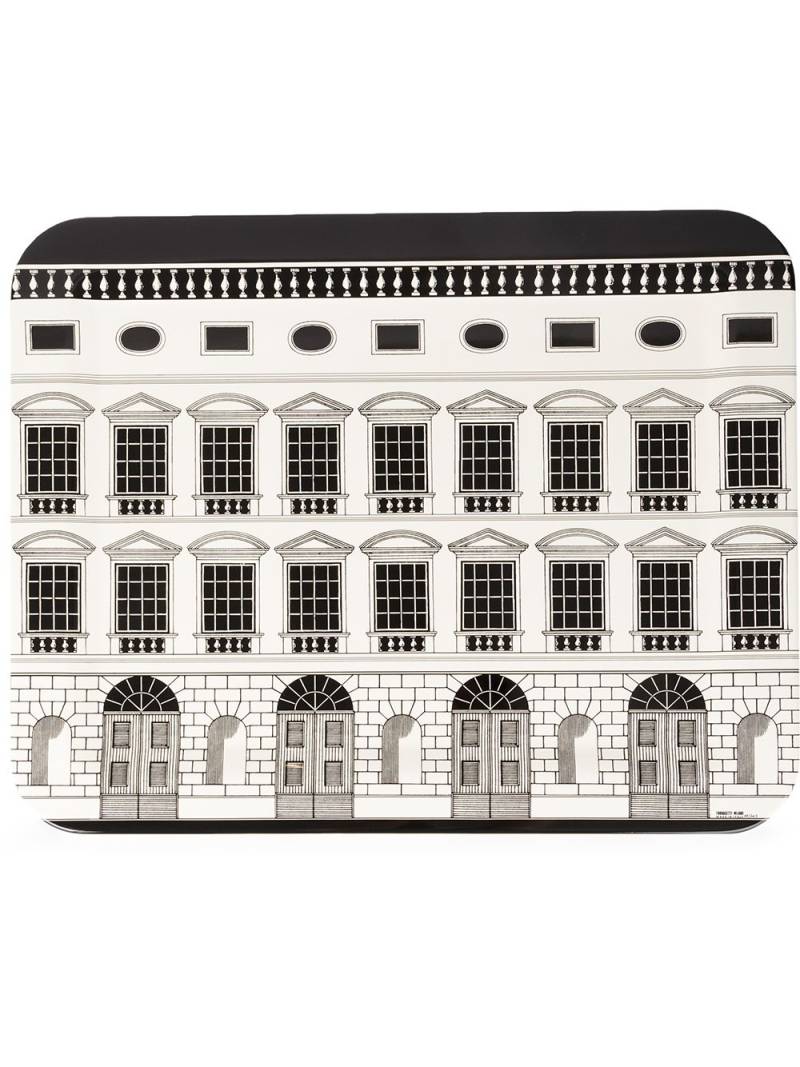 Fornasetti facade tray - Black von Fornasetti