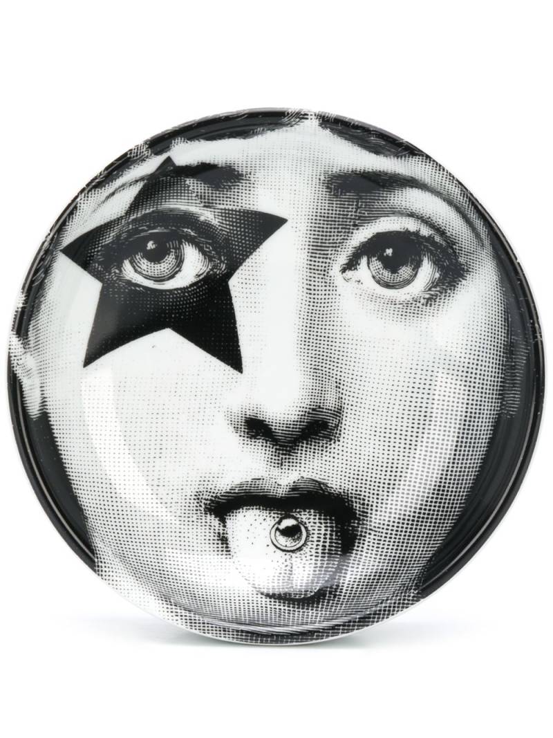 Fornasetti face print ashtray (12cm) - Black von Fornasetti