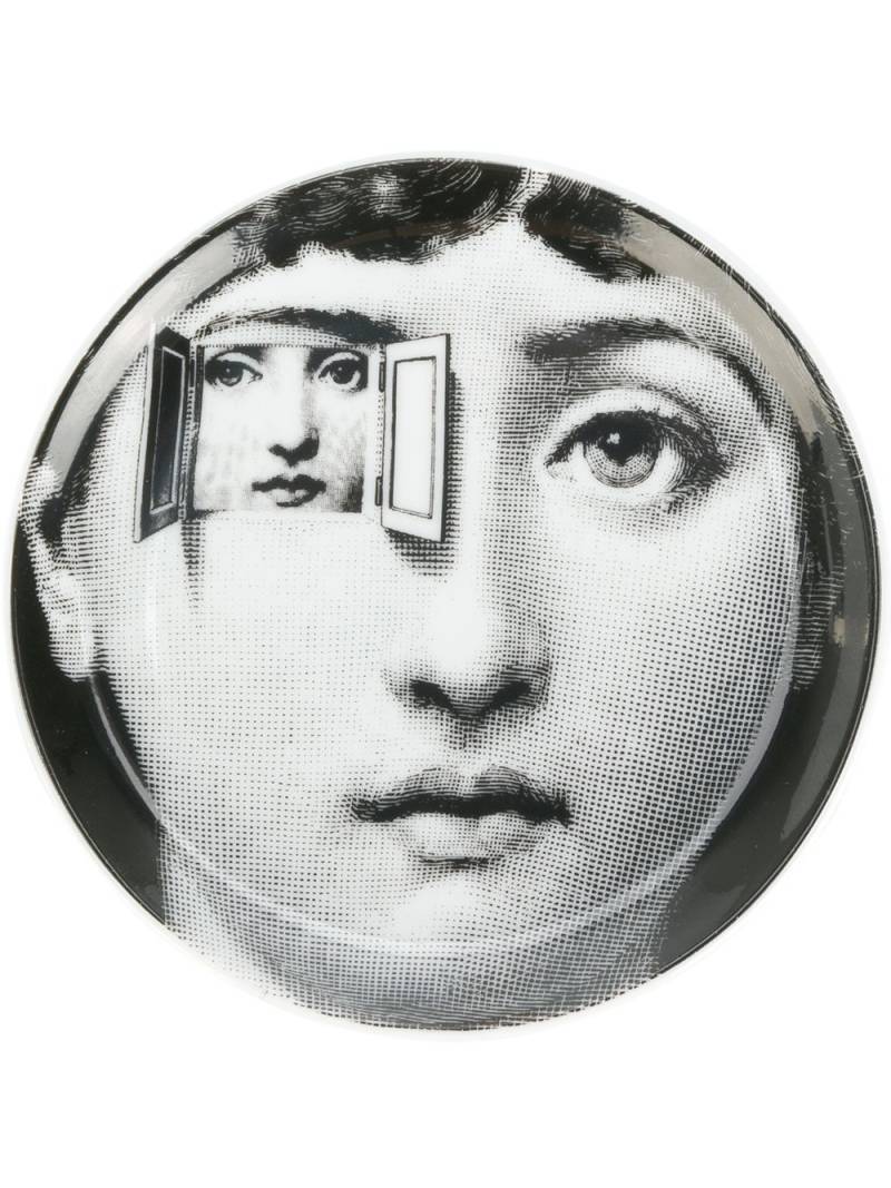 Fornasetti face print coaster - Black von Fornasetti