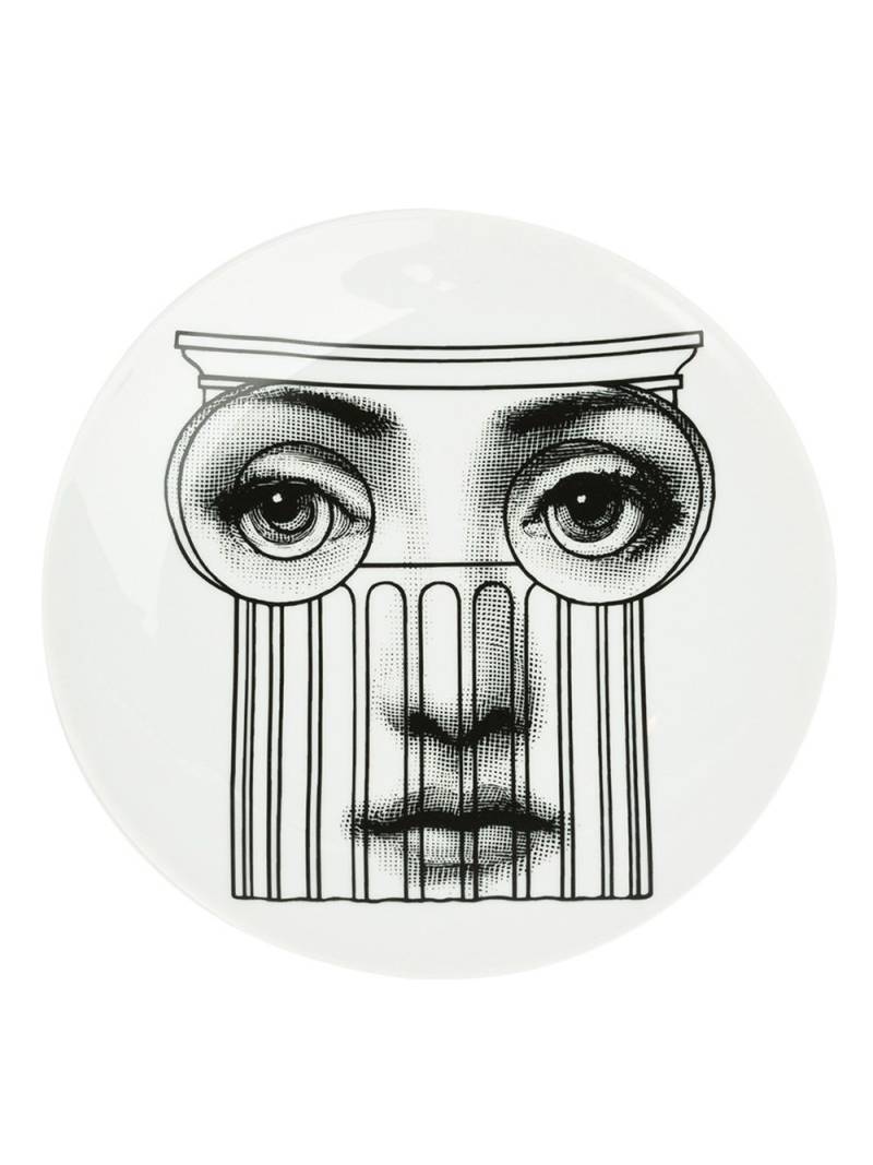 Fornasetti face print plate - Black von Fornasetti