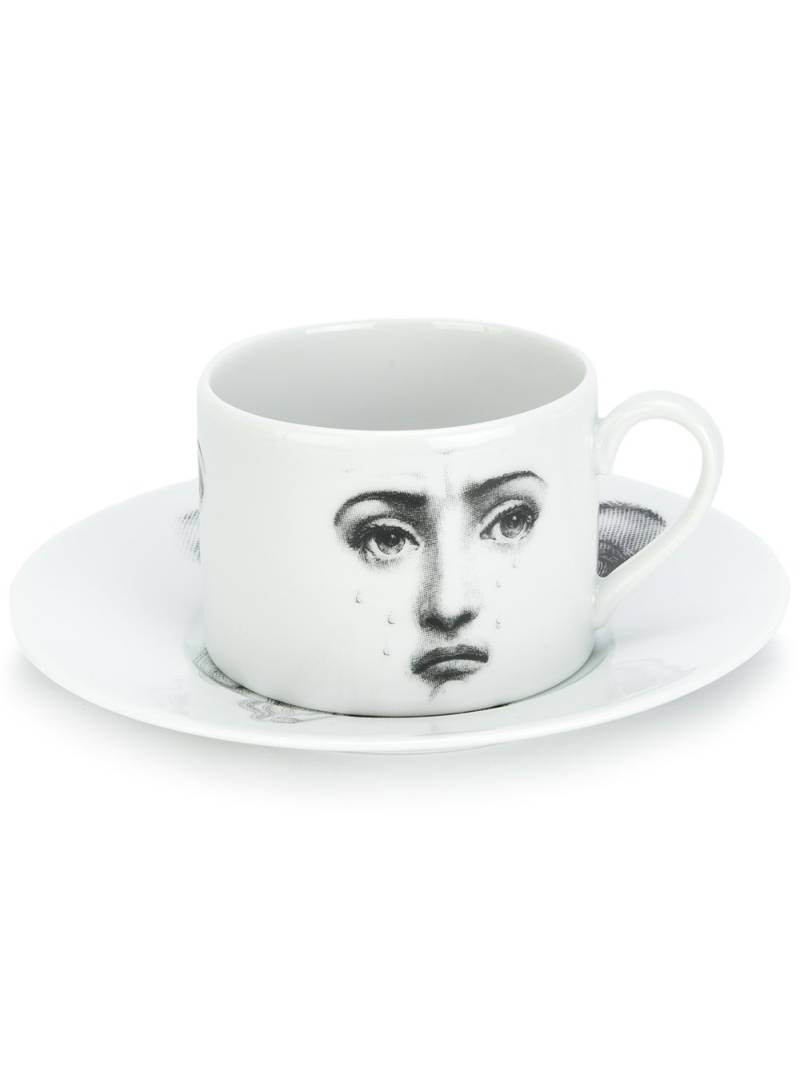 Fornasetti face print tea cup - Black von Fornasetti