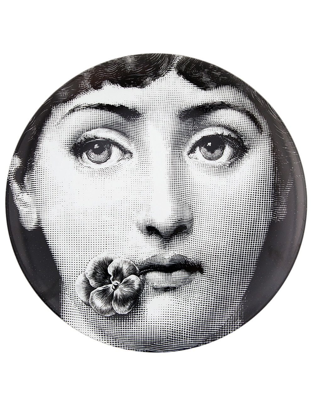 Fornasetti flower girl plate - Black von Fornasetti