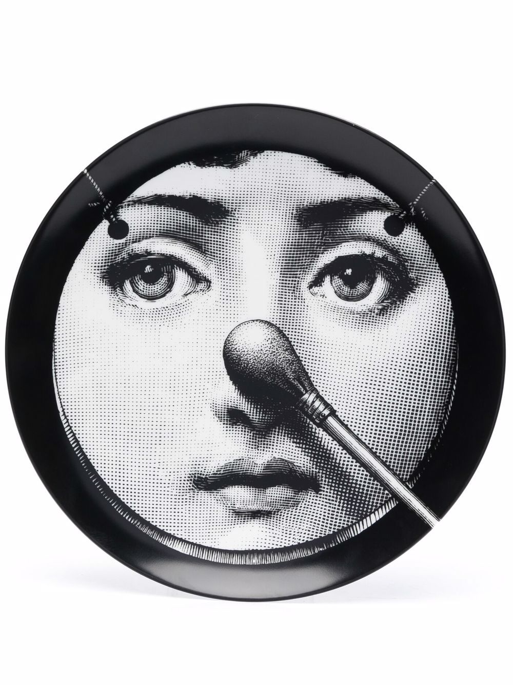 Fornasetti graphic porcelain plate - Black von Fornasetti