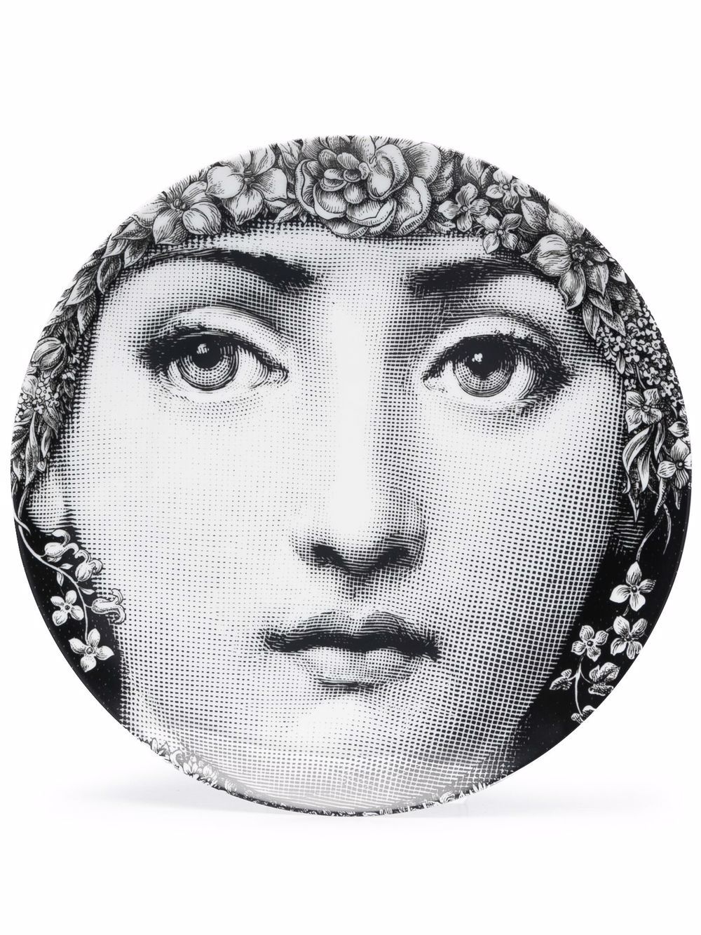 Fornasetti graphic porcelain plate - Black von Fornasetti