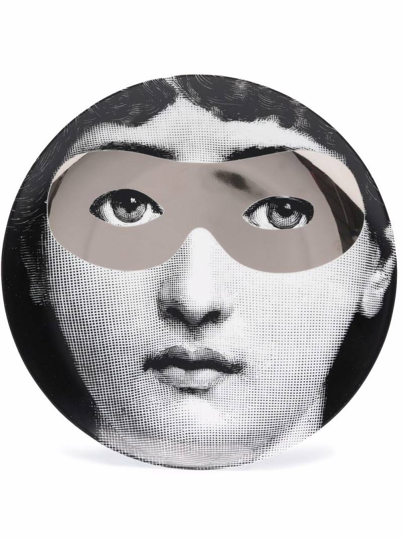 Fornasetti graphic-print porcelain wall plate - Black von Fornasetti