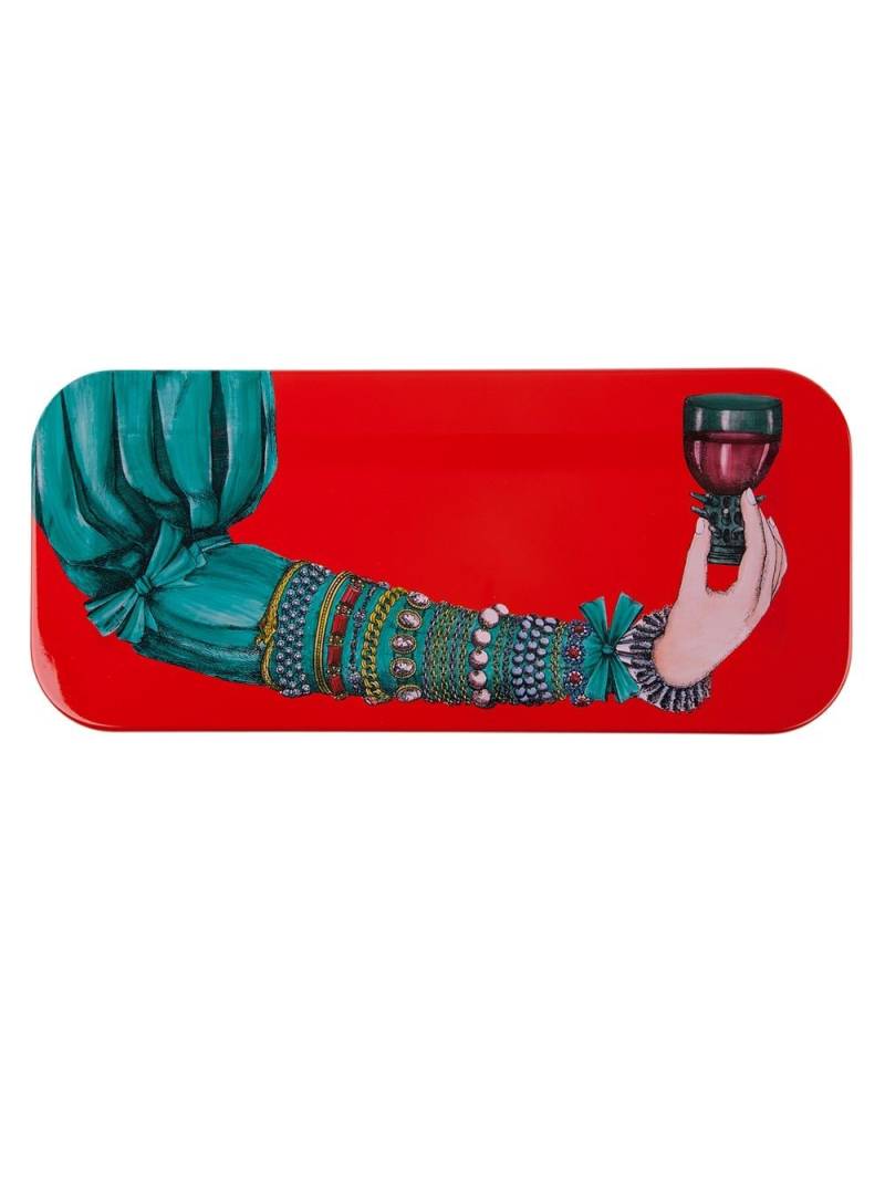 Fornasetti illustrated wine tray - Red von Fornasetti