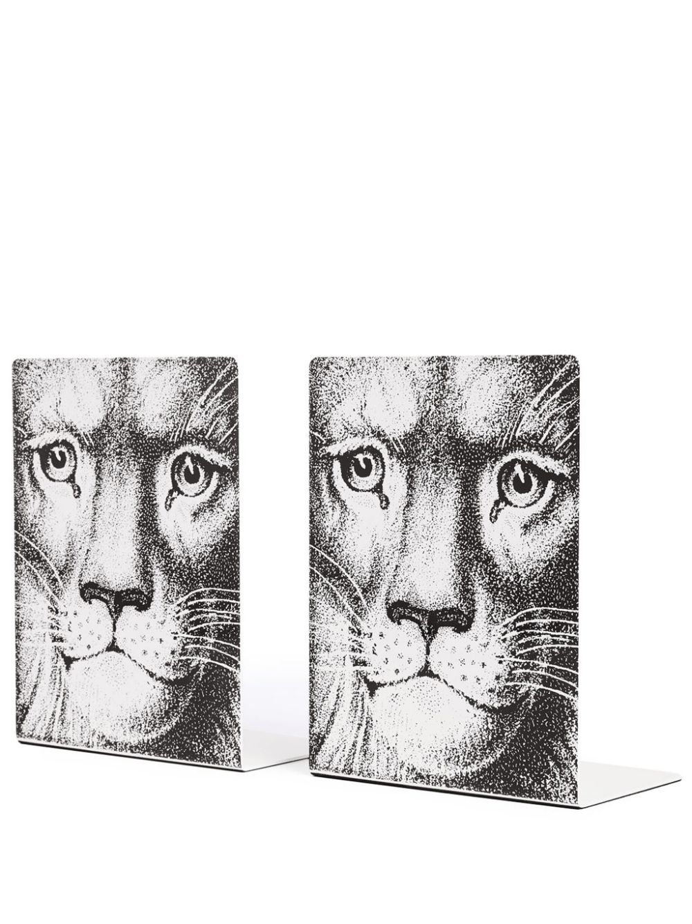 Fornasetti lion-print bookends (set of two) - Black von Fornasetti